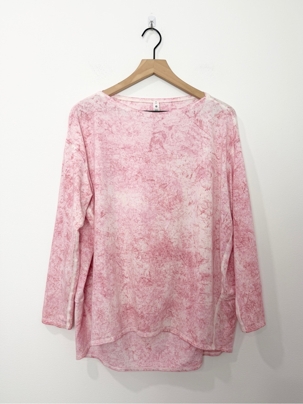 Lululemon Back in Action Long Sleeve Shirt Vitasea Cirrus Wash White Pink Peony
